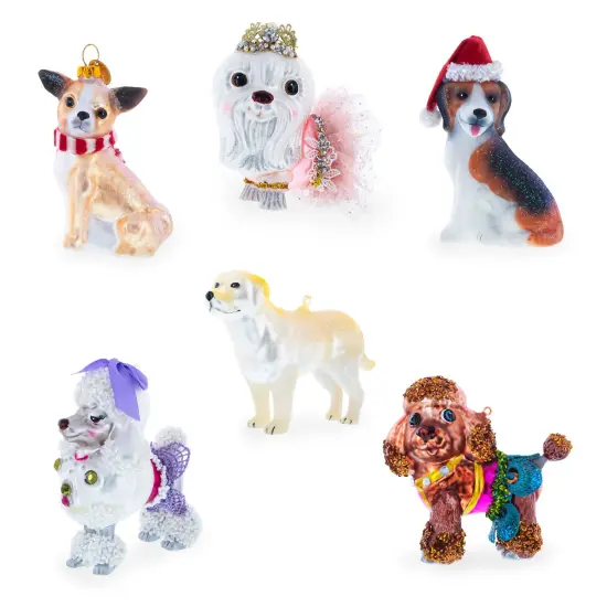 Boston Terrier in Pink Handbag Glass Christmas Ornament {6}