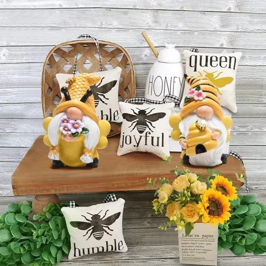 Spring Garden Gnomes Decorations Honey bee Gnome World Bee Day Decorations Gifts {5}