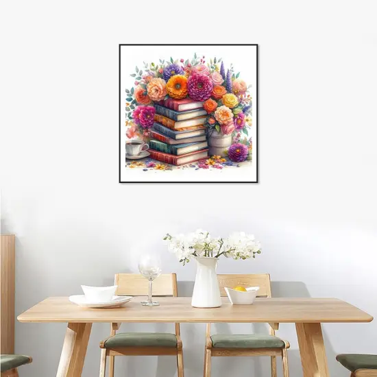 Diamond Painting Kits for Adults, 5D DIY Books Diamond Art Kits for Beginners, Full Drill Diamond Painting Kits for Home Wall Decor, Flower, 12x12 Inch {2}