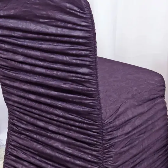 Antique Rouge Texture Spandex Banquet Chair Cover Eggplant {4}
