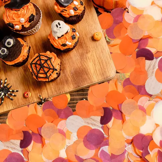 Fall Birthday Party Decorations/Fall Confetti Thanksgiving Decorations/Maroon Orange Confetti/Graduation Burgundy Orange Pumpkin Table Decor Weddings {2}