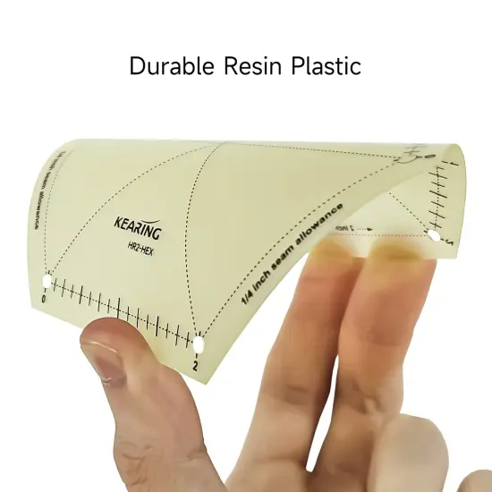 Kearing&reg; 5 Piece Hot Hem Ruler Template Set for Sewing, Patented Heat Resistant Non-Slip Hot Ironing Ruler 1/4&Prime; Seam Allowance and Marking Points, 2 Inches {3}