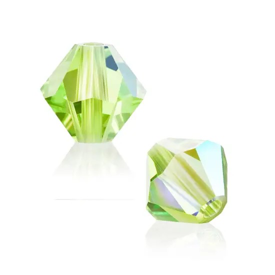 Preciosa 6mm Czech Crystals Bicone Rondelle Beads, 36pcs Limecicle AB {5}