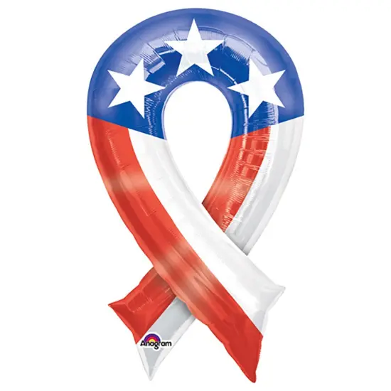 Anagram 36 Inch Patriotic Ribbon Foil Balloon Helium or Air Fill Party Decoration {1}