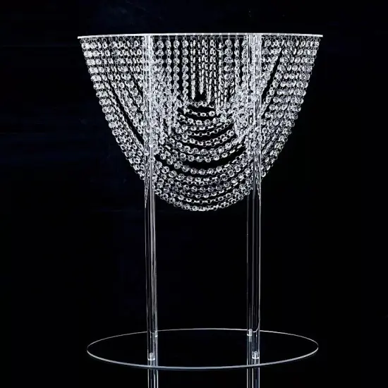 32" Clear Acrylic Crystal Chandelier Flower Display Stand Centerpiece Events {2}