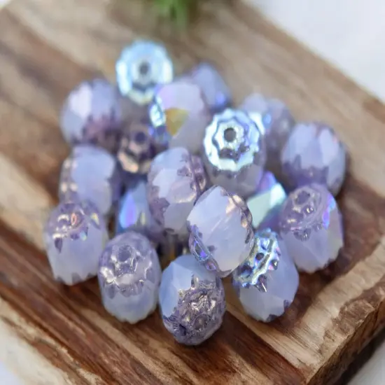 Bronze Washed Lavender Opaline AB Cathedral Beads -- Choose Your Size {1}