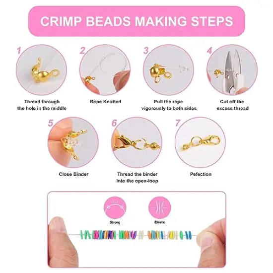 6100 Pieces Polymer Clay Beads for Bracelets Making Aesthetic Kit 24 Colors Flat Heishi Beads for Jewelry Making DIY Set with Letter Beads, Smile Face Beads and Charms for Girls Gift {4}