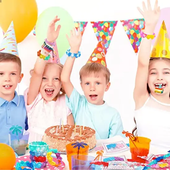 30 Pieces Valentines Day Gifts for Kids Valentines Day Cards for Kids classroom School .Heart POP Bracelets.Valentine's Classroom Exchange Cards and Kids Party Favors.Valentines goody bag filler. {3}