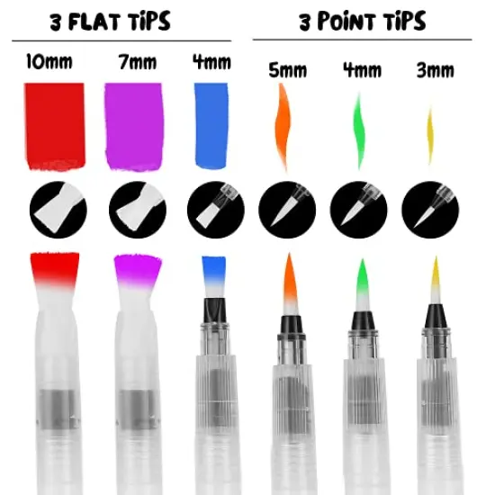 6 PCS, Watercolor Brush Pens, Refillable Watercolor Brush Pens {1}