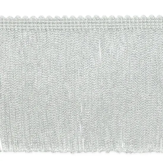 5 Yards of 4" Metallic Chainette Fringe Trim | 5 yard cut White AB {1}