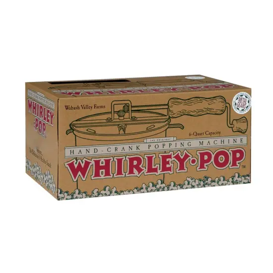 Wabash Family Farms Whirley-Pop 6 Qt Popcorn Popper with Metal Gears Aluminum with Wooden Handle {3}