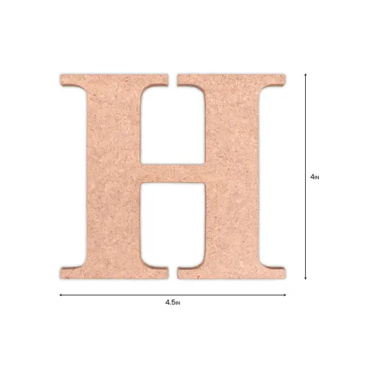 Little Birdie MDF Alphabets Upper Case 4" 1/Pkg-H {4}