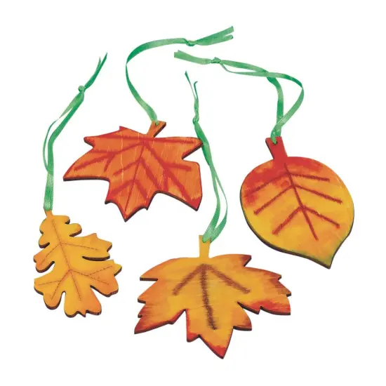 Wood Leaves Craft Kit (Pack of 48) {1}
