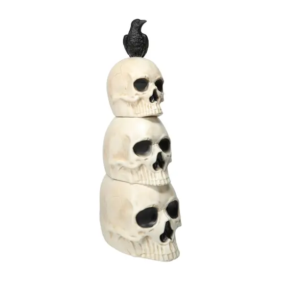 Stacked Skull Tower with Raven &ndash; 24&Prime; Halloween Decoration {2}