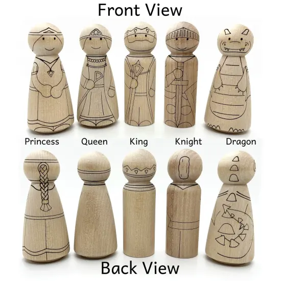 Large Royal Peg Doll Set by Pegsies&trade; {2}