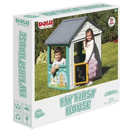 Dolu: My First House: White & Green - Playhouse, Indoor & Outdoor Toy, Cat & Dog Decal, Waterproof & Durable, Imaginative Play, Toddler Kids Age 2+ {3}