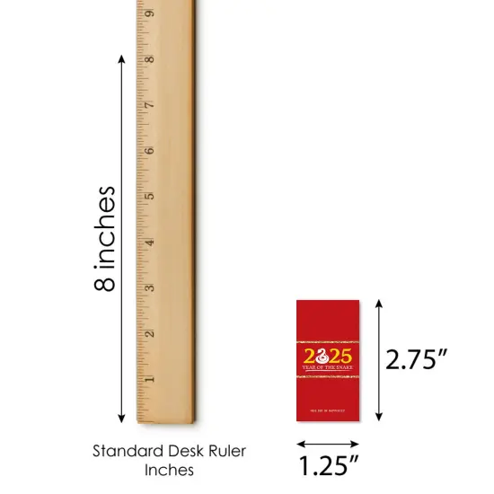 Big Dot of Happiness 2025 Year of the Snake - Mini Candy Bar Wrapper Stickers - Lunar New Year Small Favors - 40 Count {6}