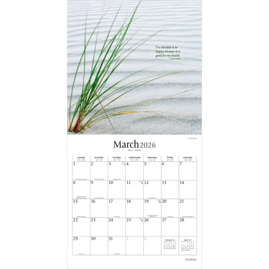 Simplicity | 2026 12 x 24 Inch (Hanging) Monthly Square Wall Calendar | Plastic-Free {3}