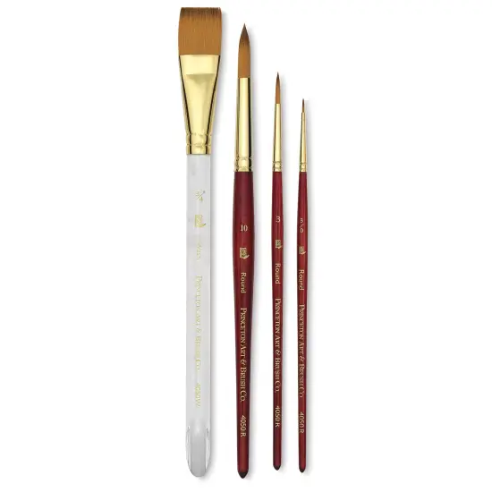 Princeton Pro Series 4050 Heritage Synthetic Sable Brushes - Set of 4 {1}