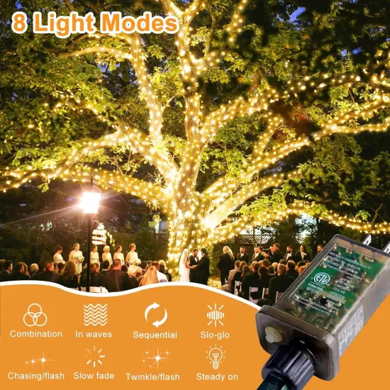 403FT 1000 LED Christmas String Lights with 8 Modes - Warm White {3}