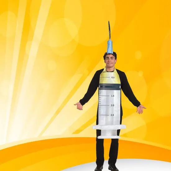 Syringe Adult Costume Funny Medical Tunic and Headpiece for Themed Events {4}