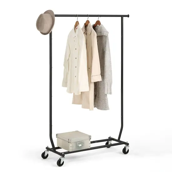 Heavy Duty Rolling Garment Rack Black {3}