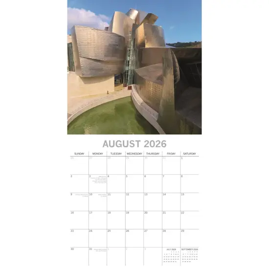 The Gifted Stationary 2026 Square Wall Calendar, Amazing Architecture, 16-Month Arts & Antiques Theme Hanging Calendar with 180 Reminder Stickers, Month Planner for Home, or Creative Spaces, 12x12 In Multicolor {3}