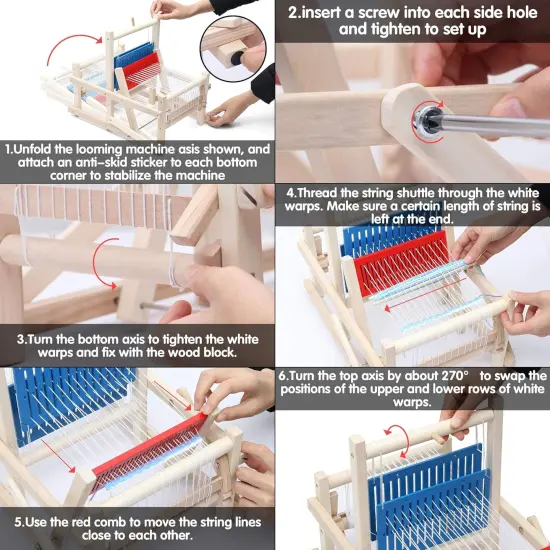 Wooden Multi-Craft Weaving Loom DIY Hand-Knitting {5}