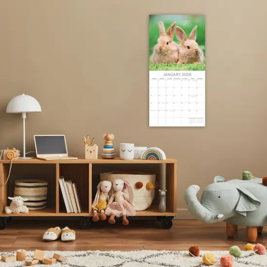 The Gifted Stationary 2026 Square Wall Calendar, Cute Bunnies, 16-Month Animals Theme Hanging Calendar with 180 Reminder Stickers, Month Planner for Home, or Creative Spaces, 12x12 In Multicolor {2}