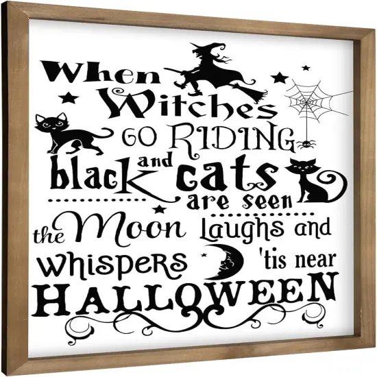 Halloween Wall Decor - Witch and Black Cat - 15.7&times;11.8 Inch {1}