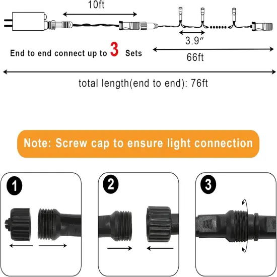 66ft 200 LED Christmas Tree String Lights - Multicolor {5}