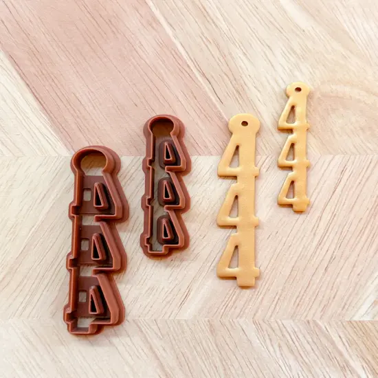 444 ANGEL NUMBERS EARRING & KEYCHAIN | SPIRITUAL MEANING | POLYMER CLAY CUTTERS {1}