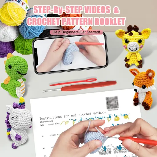 6Pcs Crochet Starter Kit for Beginners {3}