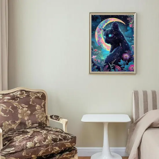 5D Witch Cat Diamond Painting Kit for Adults {5}