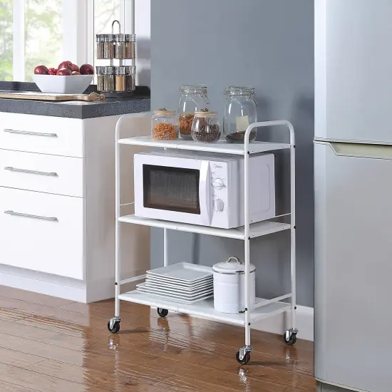 Metal Rolling Organizer Utility Craft Cart White {3}