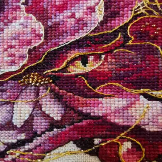 Flowers Dragon 211-P017 K Counted Cross Stitch Kit {4}