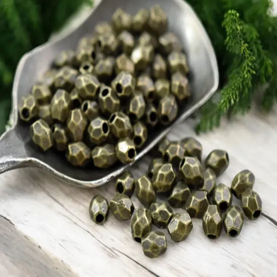 *500* 4x3mm Antique Bronze Faceted Oval Spacer Beads {3}