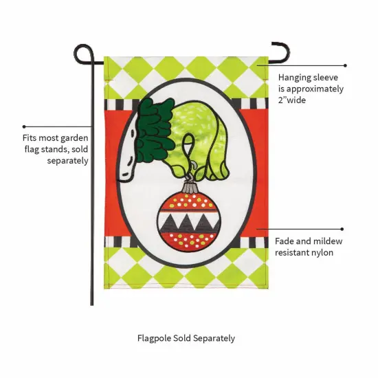 Grinch Ornament Christmas Garden Flag 2 Sided {5}