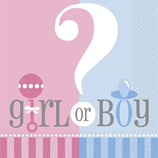 1/4 Sheet - Gender Reveal Baby Shower Boy or Girl- Edible Icing Image {1}