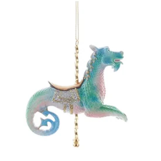 Mystical Seahorse Carousel Ornament {1}