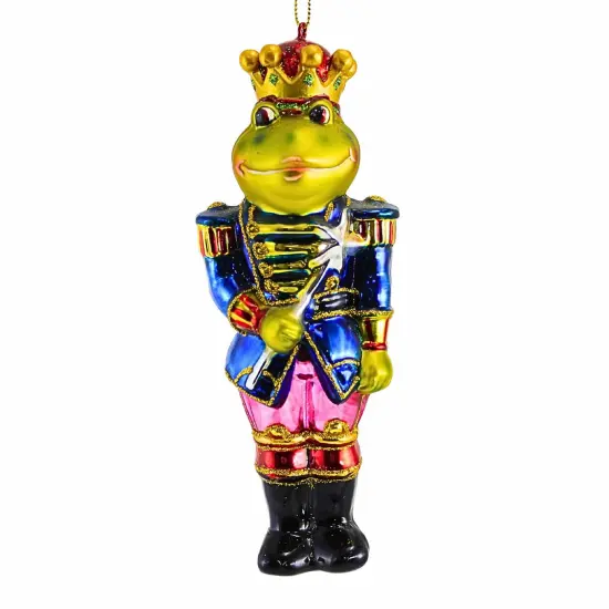 Noble Gems 6.0 Inch Frog Prince Christmas Tree Ornament , Crown Uniform Staff Multicolored {1}