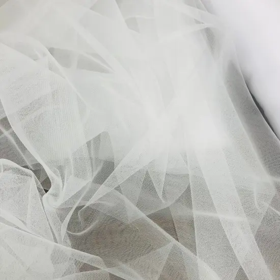 1 Yard 2-Way Stretch Nylon Net Mesh Fabric, 60" Width Lightweight Sheer Mesh for Gowns, Dancewear & Costumes White {1}