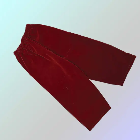 Classic Burgundy Velvet Santa Claus Pants with Side Pockets XXL Jacket Compatible {3}