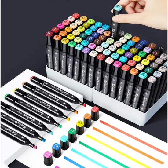 80 Colors Alcohol Markers Set Dual Tips {4}
