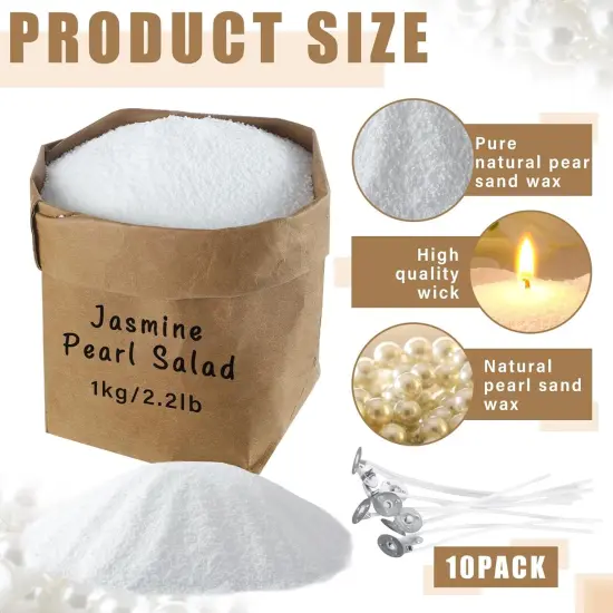 2.2lb Unscented Scented Pearled Candle Sand Wax Set with wicks {2}