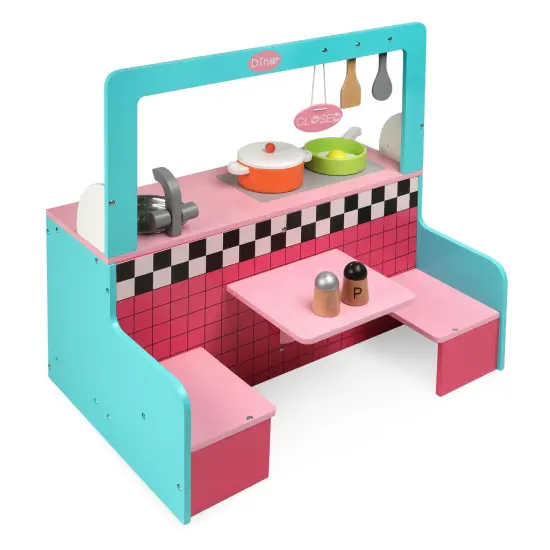 Badger Basket Retro Diner and Kitchen Doll Playset with Accessories {1}