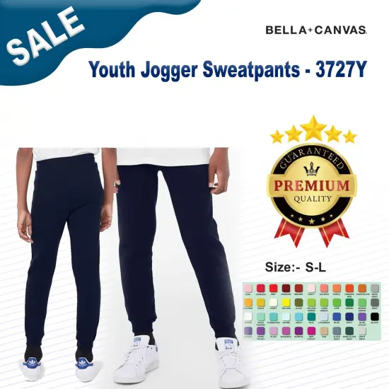 BELLA + CANVAS&reg; Youth Jogger Sweatpants - 3727Y Dark grey heather {2}