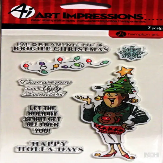 Art Impressions I'm Dreaming of A Bright Christmas Clear Cling Stamps Set {1}
