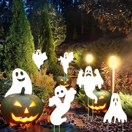 6 PCS Ghost Stakes Outside Decor - Double Sided {5}