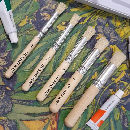 Stencil Brushes(Natural Wood) {4}